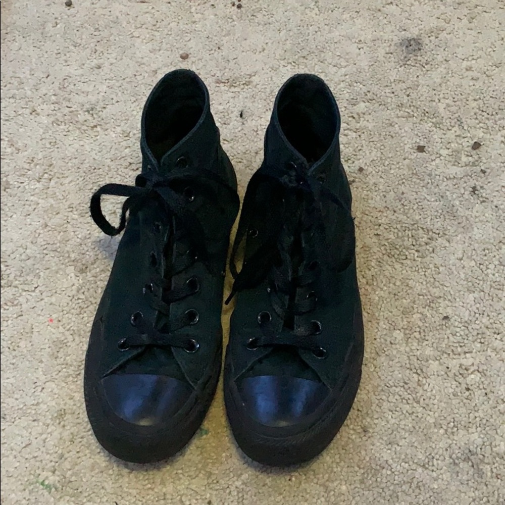 all black high top converse